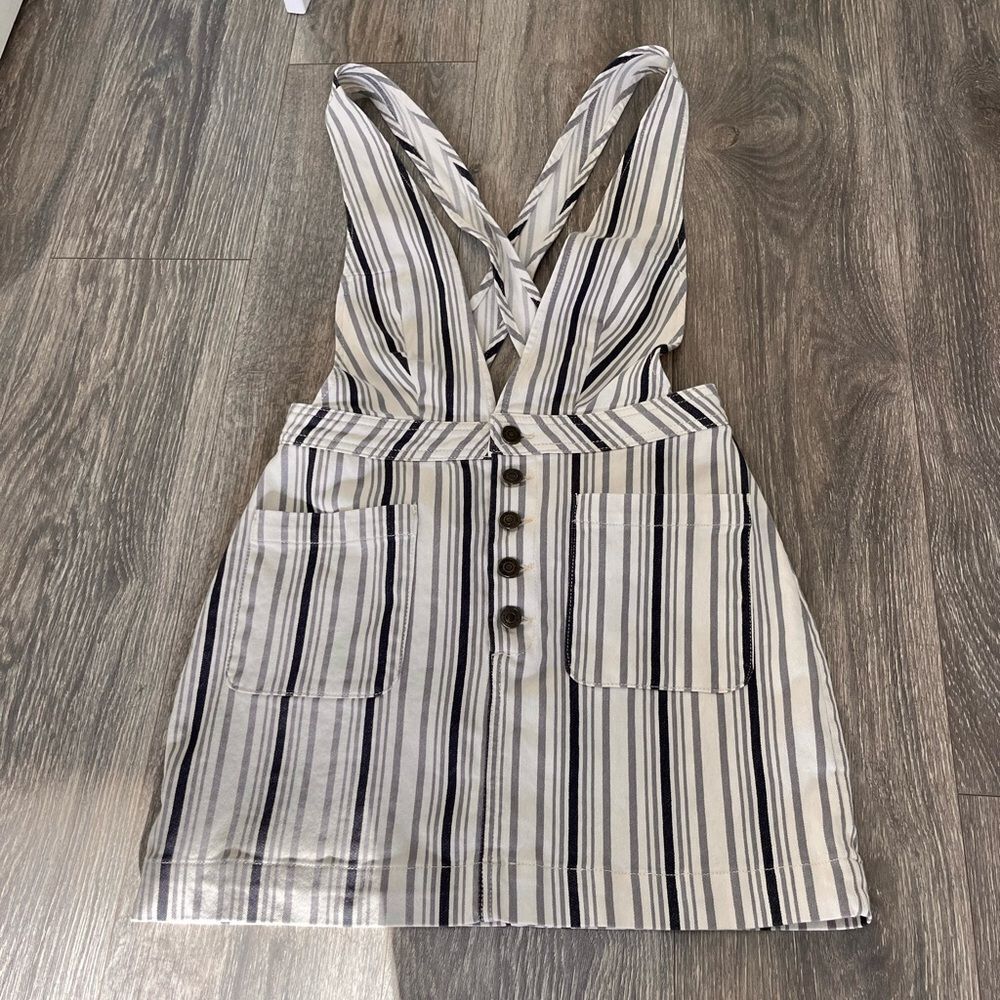 Free People Old School Love Jumper Pinstripe Mini Dress – Size 6 - Picture 2 of 12